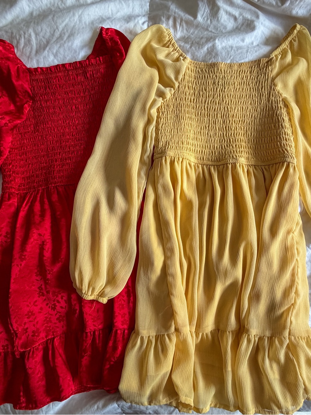 Art Class Red and Yellow Smocked Dress Bundle Size M VGUC